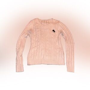 Women's Pink Cable Knit Sweater